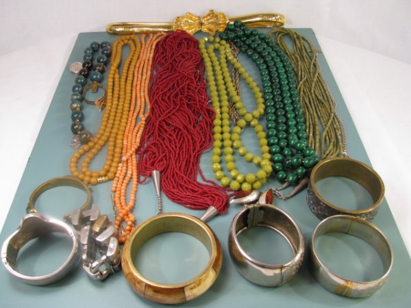 Appraisal: Lot includes many attractive beaded necklaces some costume other semi