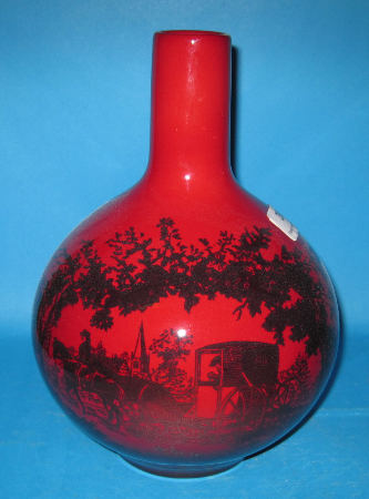 Appraisal: Royal Doulton Flambe Woodcut Vase height cm