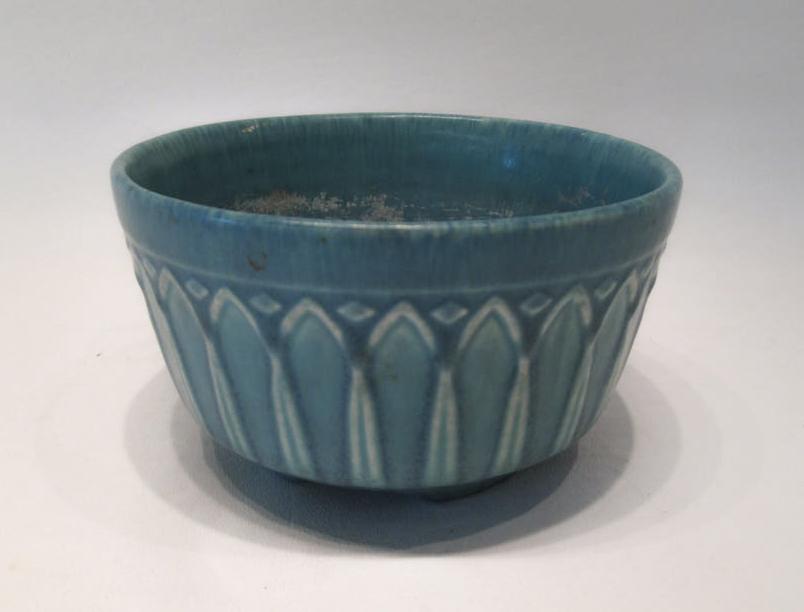 Appraisal: ROOKWOOD ART POTTERY FOOTED BOWL shape matte blue glaze dated