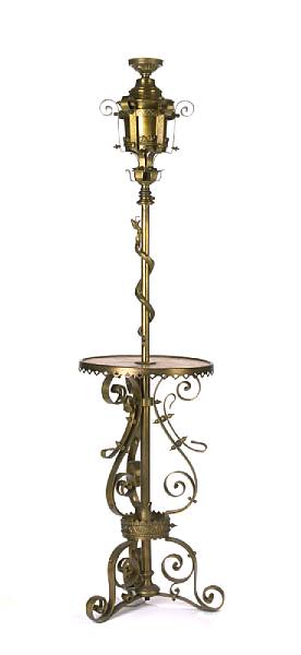 Appraisal: A gilt bronze floor lamp from the estate of Paul