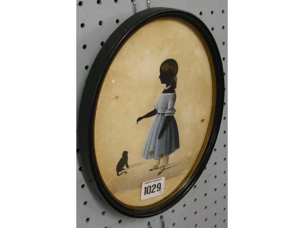 Appraisal: th century school - silhouette portrait of a girl in