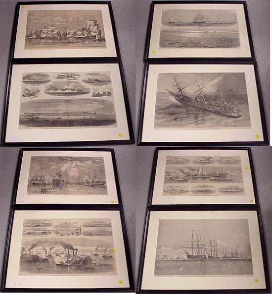 Appraisal: Ten th C wood engravings Harper's Weekly illustrations military and