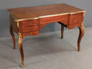 Appraisal: French writing desk French inlaid marquetry writing desk th century