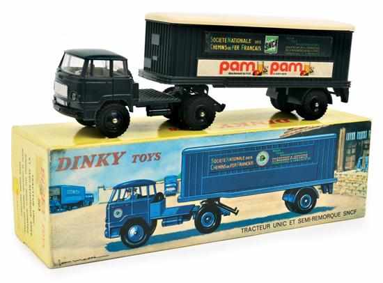 Appraisal: French Dinky Unic Articulated Lorry 'SNCF' dark blue cab and