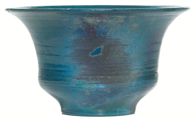 Appraisal: Pewabic vase flaring hand-thrown form with a multi-toned blue glaze