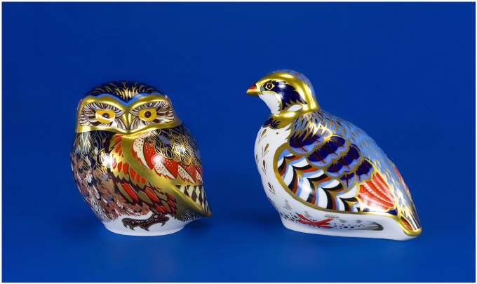 Appraisal: Two Royal Crown Derby Figures A red legged partridge MM