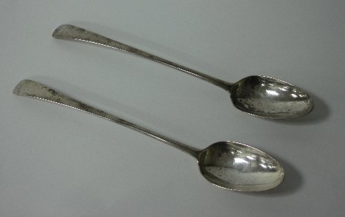 Appraisal: A pair of George III silver basting spoons IL London