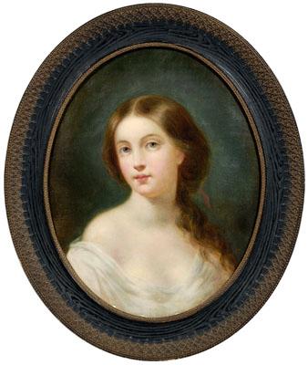 Appraisal: Painting attributed to Thomas Sully portrait of a young woman