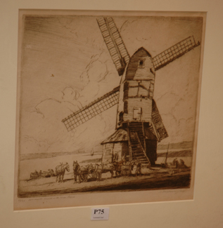 Appraisal: T FRIEDENSHAW WINDMILL ETCHING