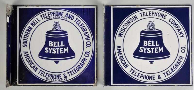 Appraisal: Lot of Porcelain Bell Telephone Flange Signs Condition Very Good