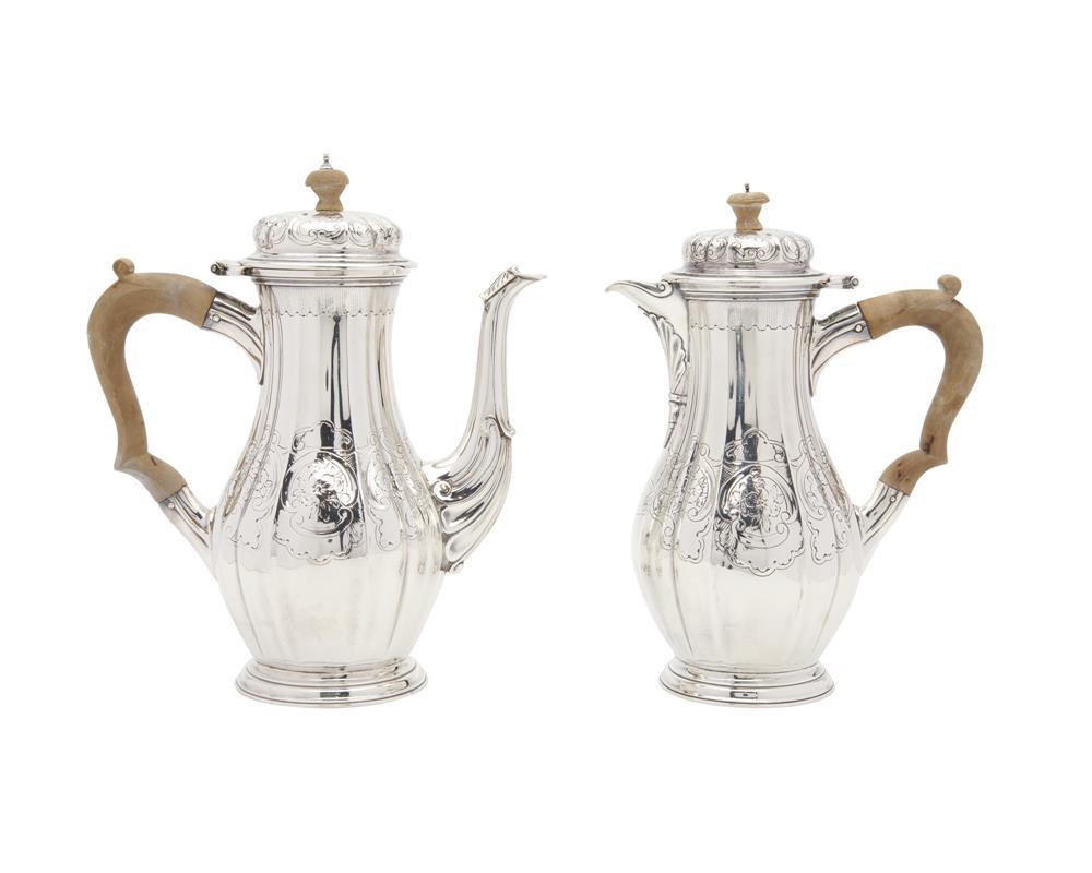 Appraisal: CHRICHTON BROTHERS Silver Coffee Pot and Chocolate Pot London height