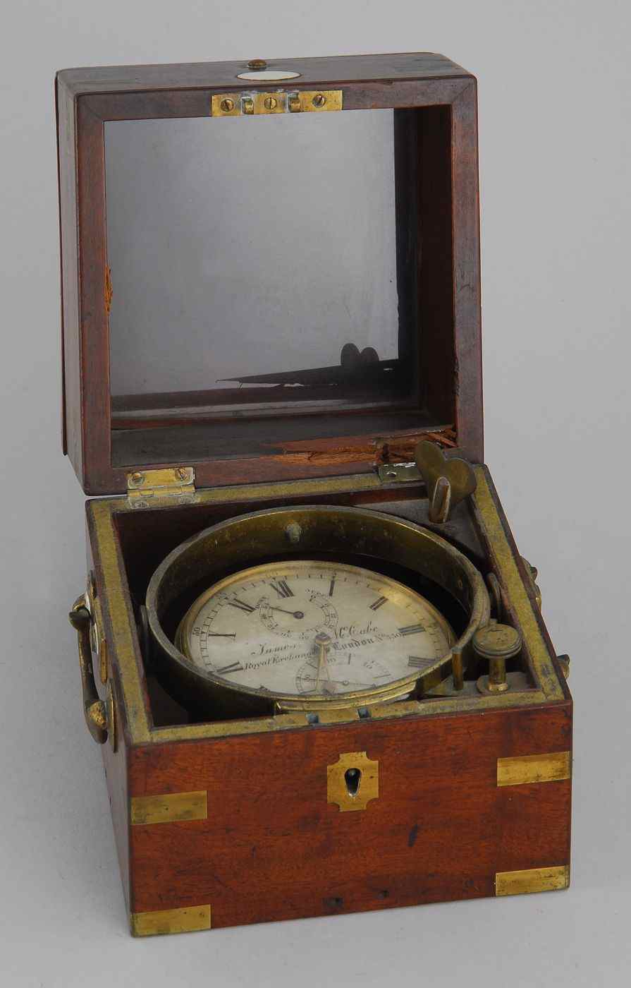 Appraisal: CASED YACHT CHRONOMETERBy James McCabe Marked Royal Exchange London No