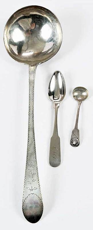 Appraisal: New Jersey Coin Silver Ladle and Spoons American th century