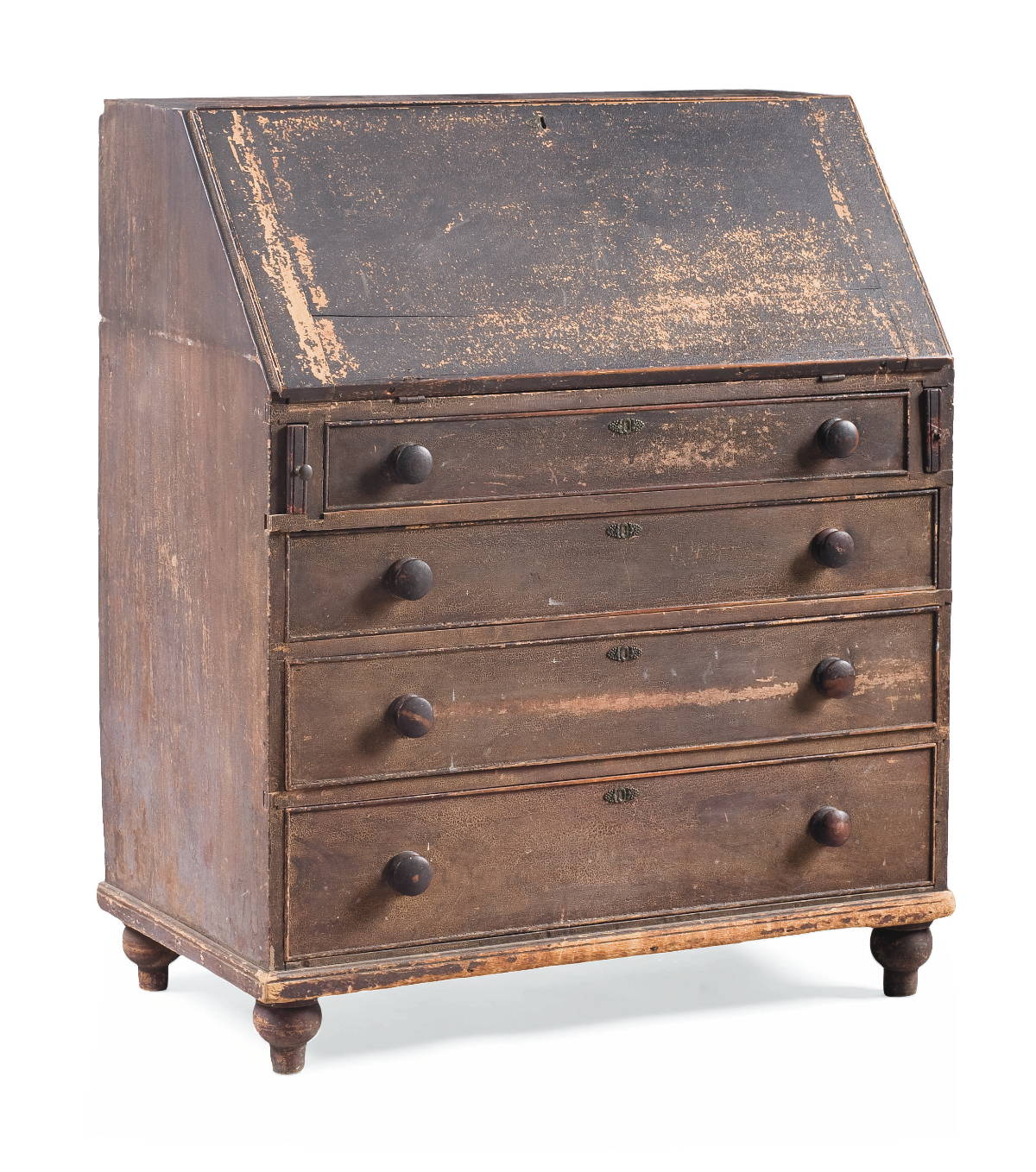 Appraisal: EARLY NEW HAMPSHIRE COUNTRY SLANT-LID DESK IN DARK FINISH The