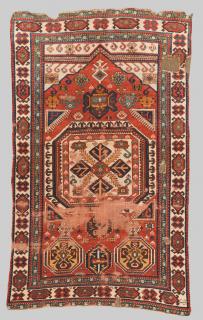 Appraisal: CAUCASIAN PRAYER RUG CAUCASIAN PRAYER RUG early th century ft