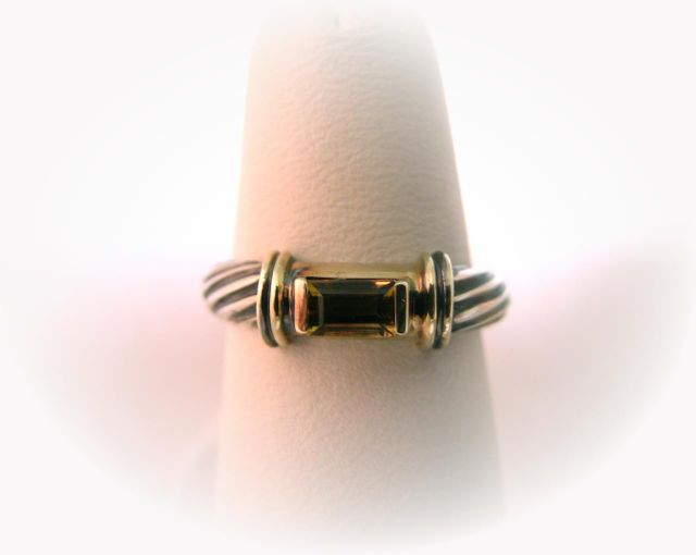 Appraisal: David Yurman K and Sterling Ring Set with Citrine