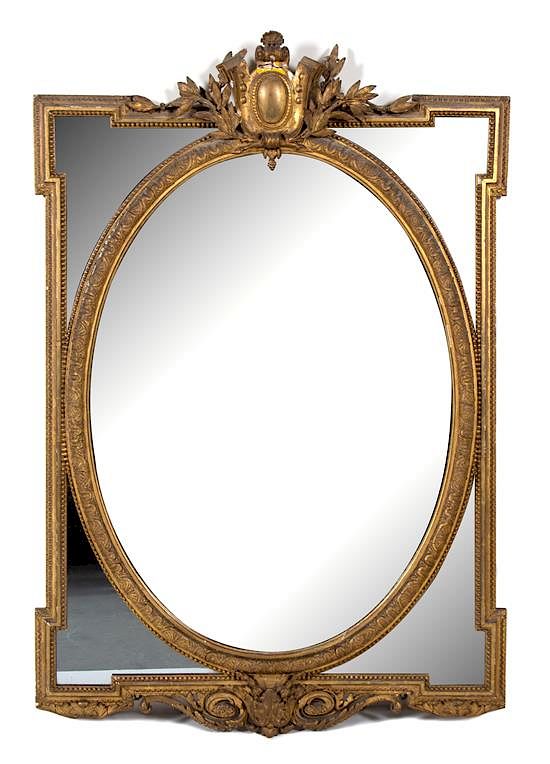 Appraisal: A Louis XVI Style Giltwood Mirror A Louis XVI Style