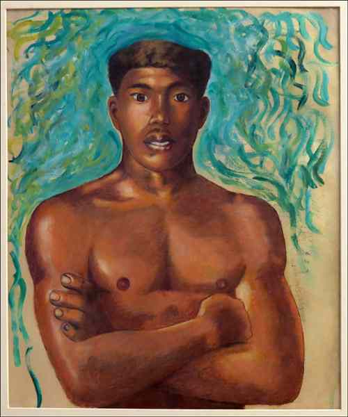 Appraisal: ATTRIBUTED TO CHARLES WHITE - AFTER SIQUIEROS Watercolor on paper