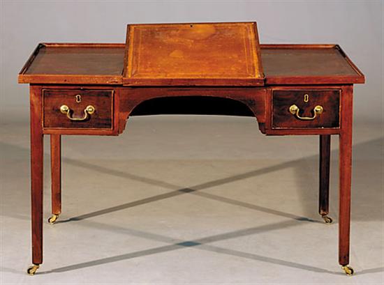 Appraisal: English mahogany architect's desk early th centuryrectangular top with gallery