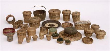 Appraisal: GROUP OF ABENAKI MINIATURE BASKETS