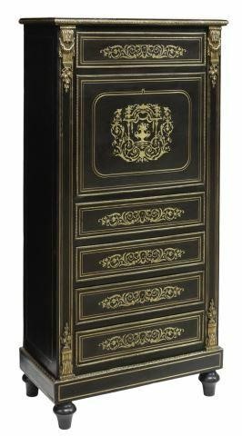 Appraisal: French Napoleon III period fall-front desk mid th c ebonized