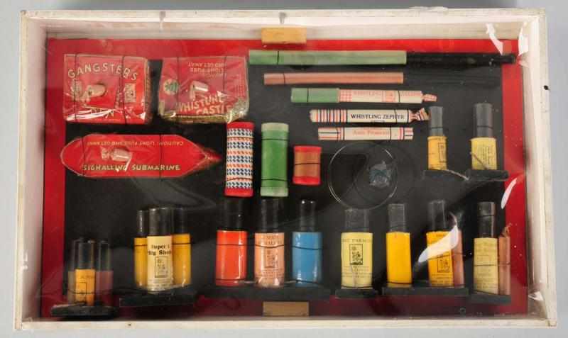 Appraisal: Salesman's Sample Firecracker Board Includes pieces of Triumph bombs and