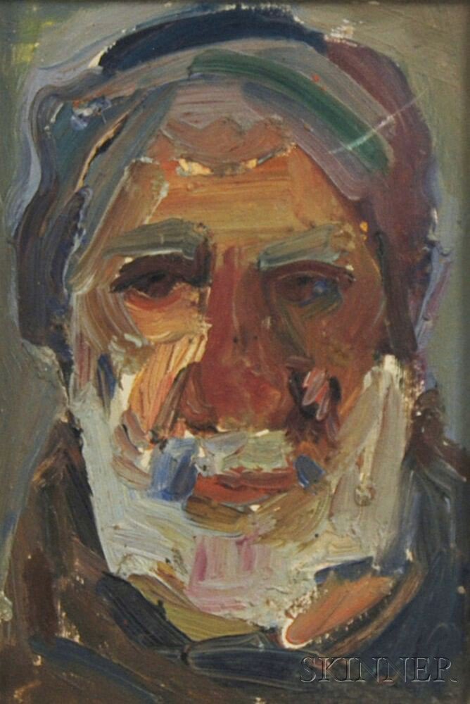 Appraisal: Moshe Rosenthalis Lithuanian Israeli - Head of a Bearded Man