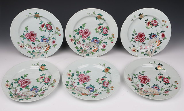 Appraisal: A SET OF SIX TH CENTURY CHINESE PORCELAIN PLATES with