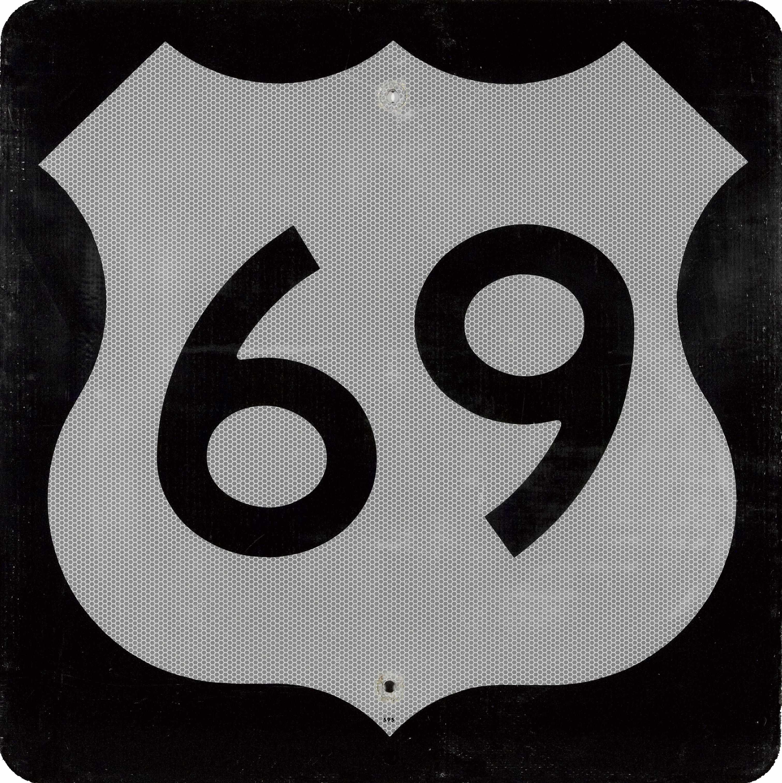 Appraisal: A Minnesota U S Route sign black and silver reflective