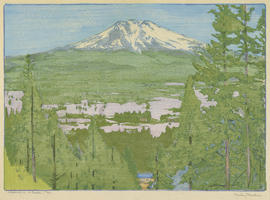 Appraisal: FRANK MORLEY FLETCHER California --Mt Shasta Color woodcut on Japan