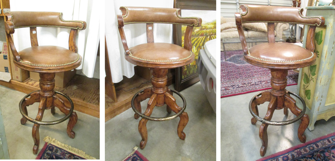 Appraisal: A SET OF THREE FRENCH SWIVEL BAR STOOLS Charles Pollock