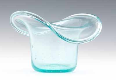 Appraisal: A Blown Glass Hat Whimsey Clear glass with natural blue