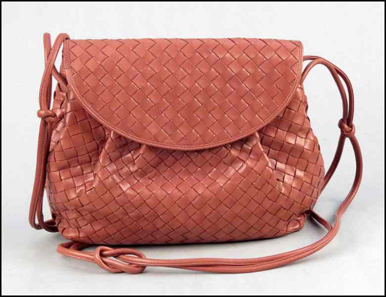 Appraisal: BOTTEGA VENETA BROWN WOVEN LEATHER SHOULDER BAG '' x ''