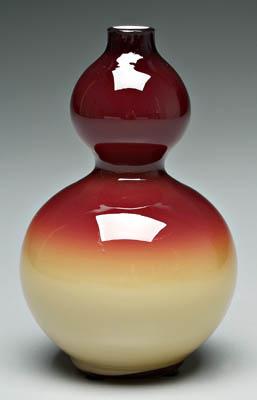 Appraisal: Wheeling peachblow vase double gourd form with deep red fading