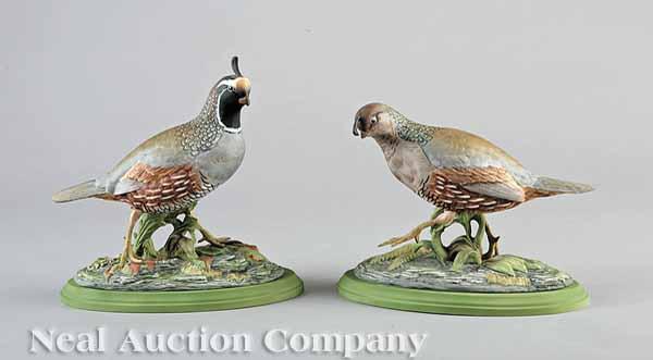 Appraisal: A Pair of Boehm Porcelain California Quail Male and Female