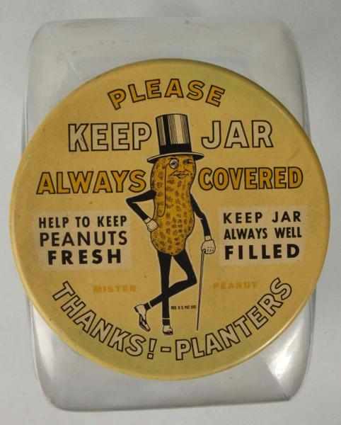 Appraisal: Planters Peanut Jar with Tin Lid Description Upright sides with