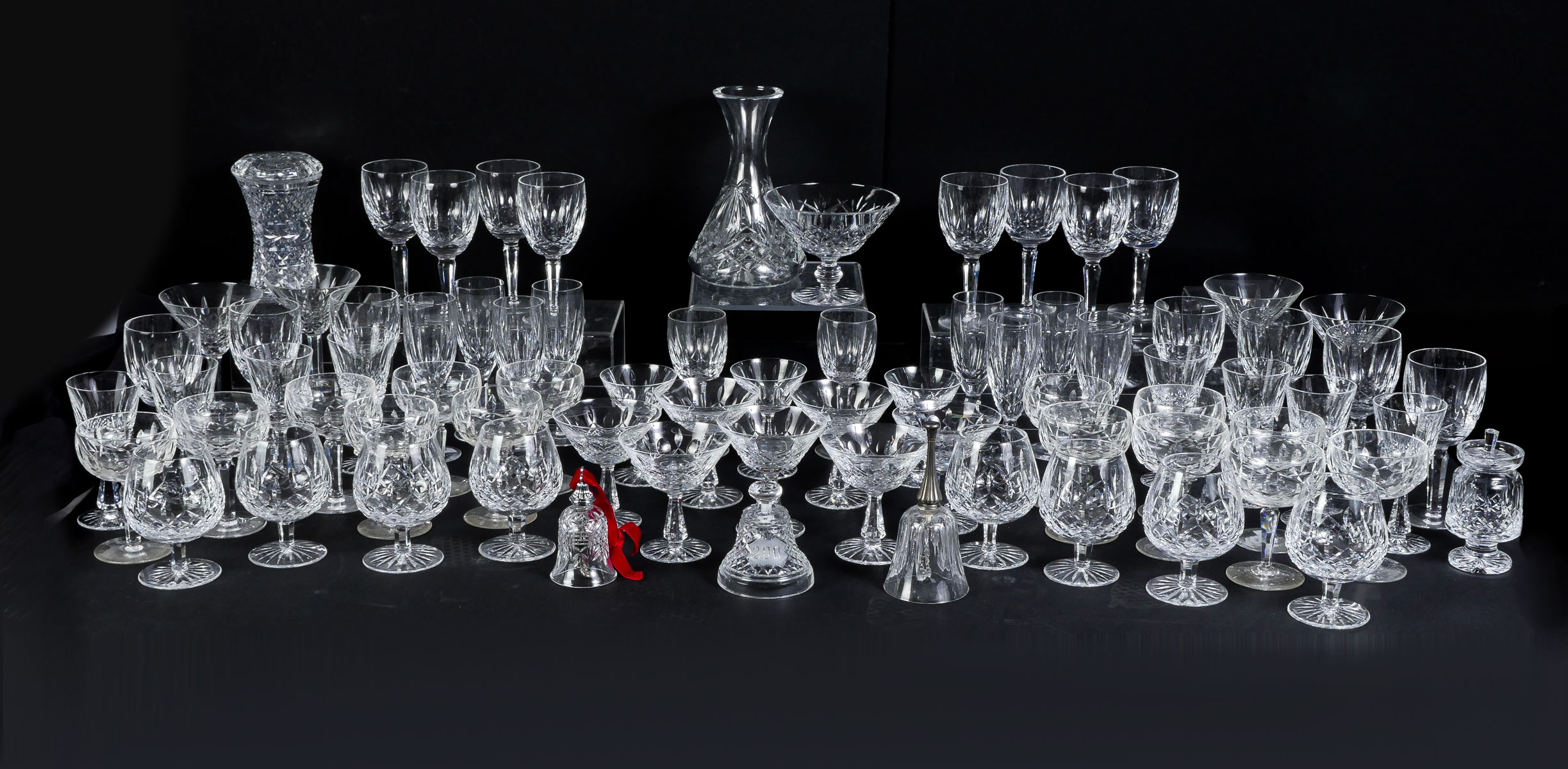 Appraisal: LARGE WATERFORD CRYSTAL COLLECTION Collection of Lismore stems and misc