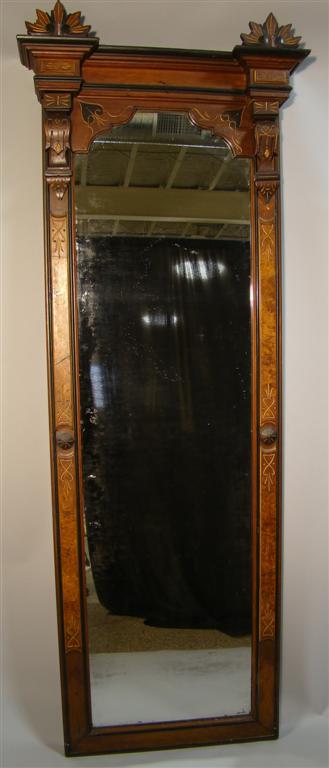 Appraisal: EASTLAKE STYLE MIRROR the full length mirror with stepped cornice