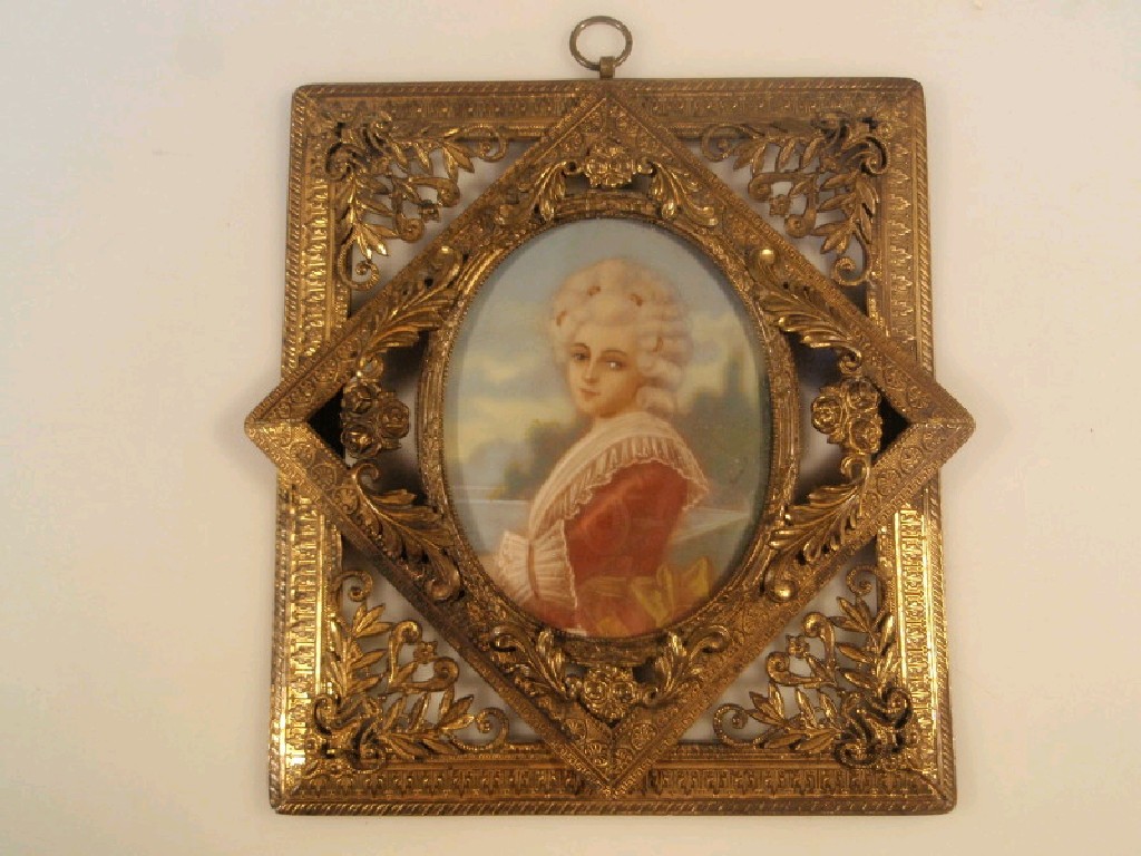 Appraisal: Early thC School Portrait miniature of a young lady in