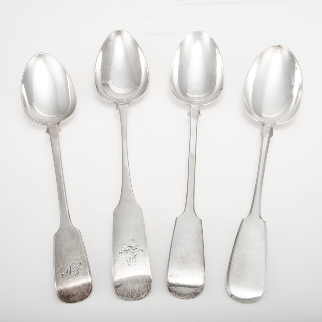 Appraisal: Three English Silver Stuffing Spoons Various makers and dates circa