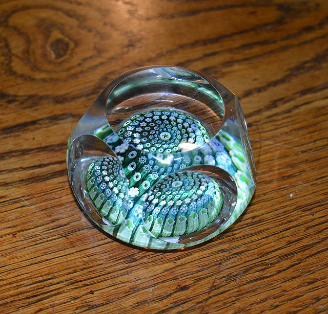 Appraisal: A glass probably Whitefriars paperweightdated Millefleur design cm across