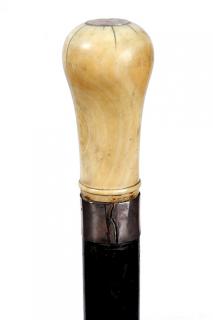 Appraisal: Nautical Dress Cane- Ca - Large whale tooth handle with