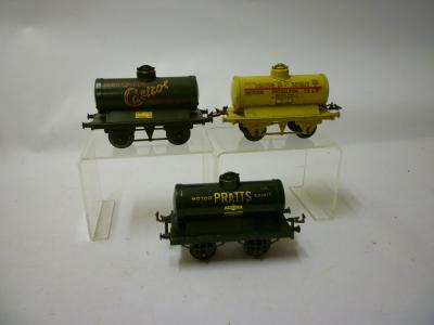 Appraisal: Three Hornby tank wagons comprising Castrol Motor oil in green