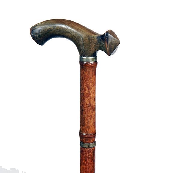 Appraisal: Flange Billy Club Defensive Cane Ca - Carved horn handle