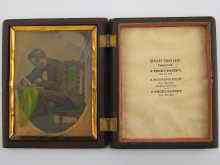 Appraisal: A daguerrotype of a gentleman in moulded Union case the