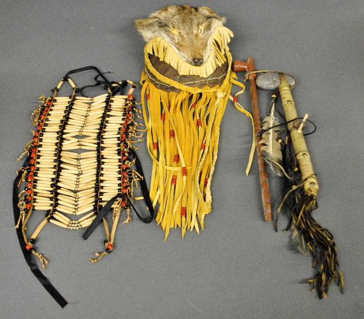 Appraisal: - American Indian bone breastplate h a turtle and wolf