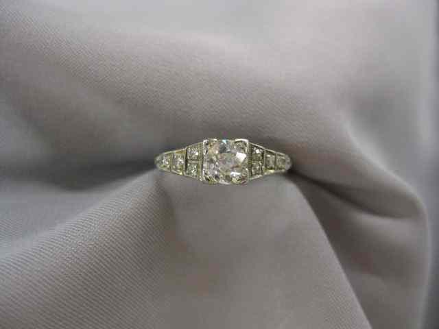 Appraisal: Diamond Ring round carat center with diamonds on each side