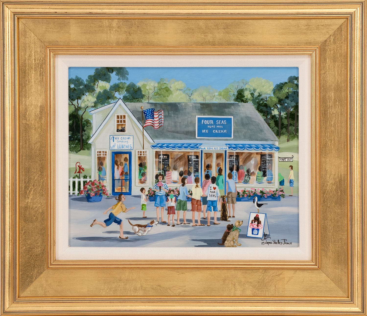 Appraisal: JAYNE SHELLEY-PIERCECape Cod ContemporaryFour Seas Ice Cream Signed lower right