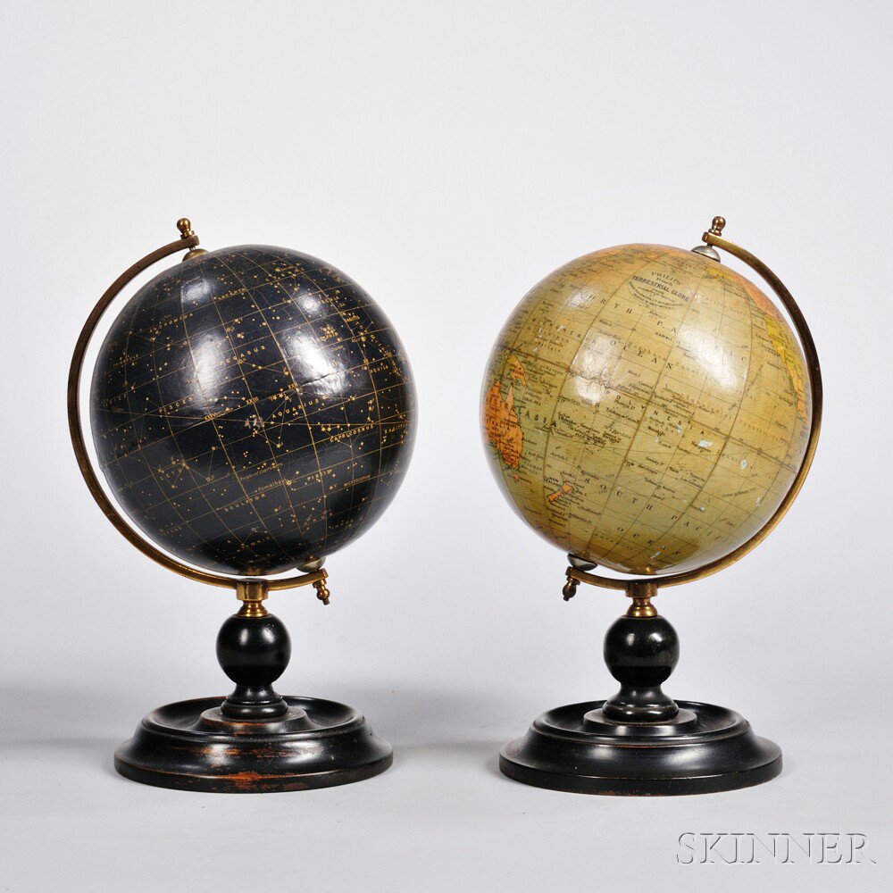 Appraisal: Near Pair of Philip's -inch Globes George Philip Son London