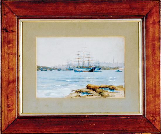 Appraisal: C Backhouse British late th century SHIPS IN HARBOR watercolor